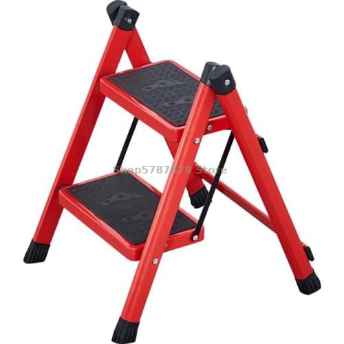 Family Small Folding Step Stool Two Step Ladder Tizi Thickened Steel Pipe Step Stool High Herringbone Ladder Package