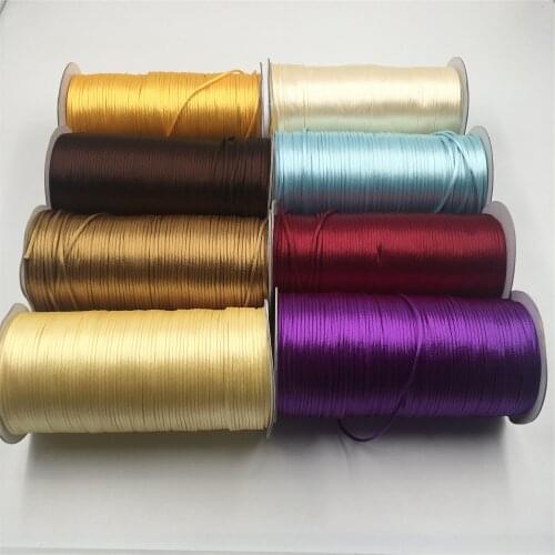 2mm R734 Beige Chinese Knot Line Cord Silk Satin Nylon Cord for DIY String Necklace Bracelets 20meters Lot