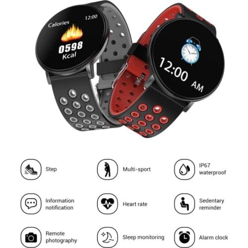 1.3 Inch Disc W9 Smart Bracelet Colorful Screen Heart Rate Blood Pressure Monitoring IP67 Waterproof Outdoor Sport Smartwatch