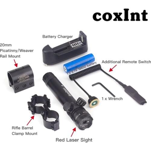 Tactical R/G Laser Sight with Rail Mount, Scope Mount, Rechargeable Battery, Charger & Cable Switch