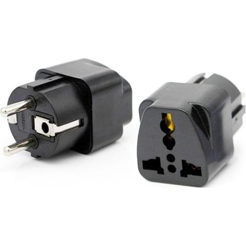 Universal 2 Pin Round Electrical Plug Converter US AU UK To European KR DE France Germany Korea Travel Plug Adapter