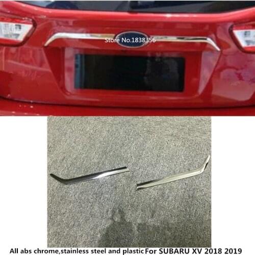 High Quality For SUBARU XV 2018 2019 2020 Car ABS Chrome Rear Door License Tailgate Bumper Frame Plate Trim Trunk Hood 2pcs