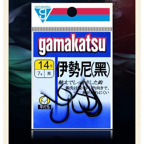 High quality Japan Gamakatsu black barbed hooks high carbon steel hooks super wearable sharp anti-corrosion carp fishing hooks