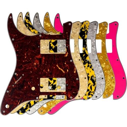 Guitar Pickguard - For FD Strat Left Handed 11 Screw Holes HH PAF Humbucker Scratch Plate 2 Control Holes Various Color Choice