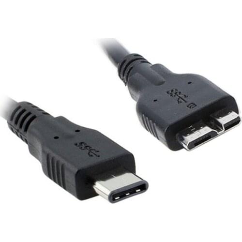 USB-C USB 3.1 Type C Male Connector to Micro B USB 3.0 Male Data Cable 1m 100cm 3ft 1meter for Macbook & Laptop Black