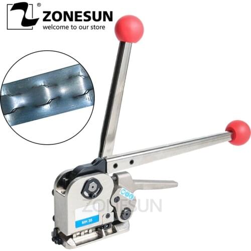 ZONESUN NEW Baler srapping machine MH35 Manual Sealless Steel Strapping Tools for strap steels width from 16 to 25mm Packer