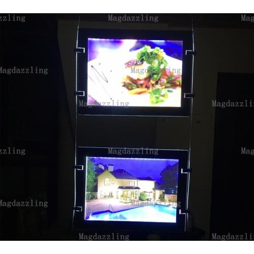 12PCS A4 Double Side Magnetic Acrylic Crystal Led Backlit Poster Light Box Frame For Real Estate Window Sign