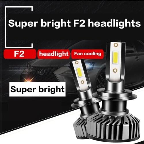 2pcs F2 LED Headlight H4 H7 H8 H11 H1 HB3 HB4 9006 9005 Car LED Bulb 8000LM