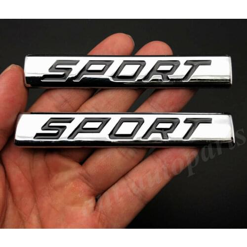 2pcs Metal Chrome Sport Car Trunk Rear Fender Side Emblem Badge Decal Sticker