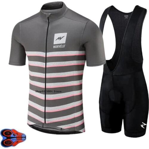 2021 Men Team morvelo short sleeve Cycling jersey Set bib shorts ropa ciclismo bicycle clothing MTB jersey quick dry clothes