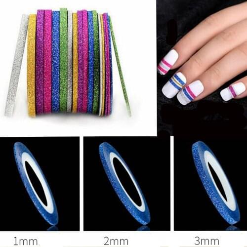 3mm Matte Manicure Glitter Decals Striping Tape Beauty Nail Art Stickers Roll Line DIY Nail Tip Decoration Design Nail Art Tools