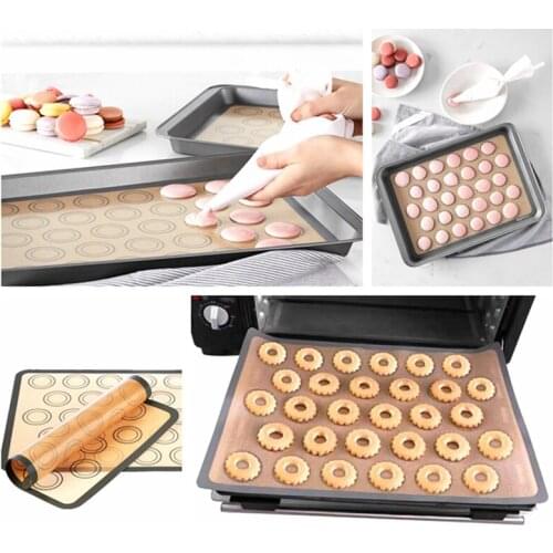 3pcs Silicone Pad Macaron Cookie Baking Mat for Pan Non-stick Cake Sandwich Baking Sheaths Kitchen Supplies HFing