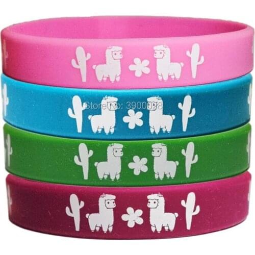 300pcs liama Cactus silicone wristband Personalized Rubber bracelets Sports Gifts shipping by DHL A
