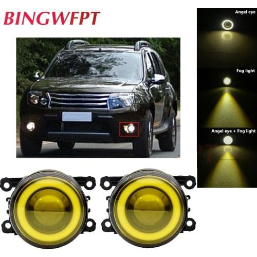 BINGWFPT For FOCUS 2 3 for Renault DUSTER For Suzuki GRAND VITARA 2 2005-2015 Car H11 LED Fog Light With Angel Eye