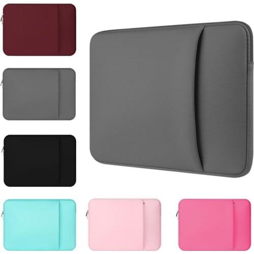 Yicana Laptop Sleeve 11" 12 13 14 15 15.6 inch notebook case Soft bag For Macbook Air Pro Retina Ultrabook 12.9" Tablet Pocket