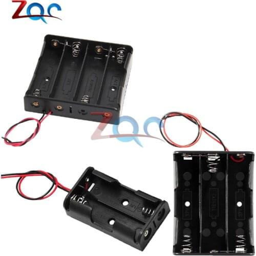 Black Plastic 2x 3x 4x 18650 Battery Storage Box Case 2 3 4 Slot Way DIY Batteries Clip Holder Container With Wire Lead Pin