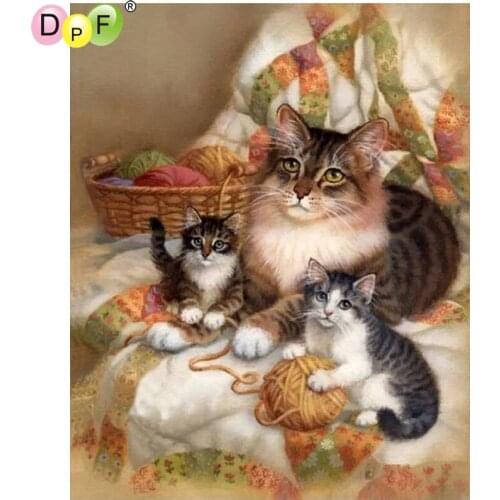DPF DIY Cat wool 5D diamond embroidery diamond painting cross stitch needlework crafts diamond mosaic kit full square home decor