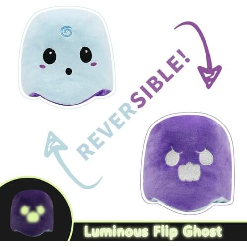 Flip Ghost Stuffed Plush Doll Halloween Pumpkin Santa Claus Luminous Toys For Children Animal Stuffed Christmas NEW Year Gift