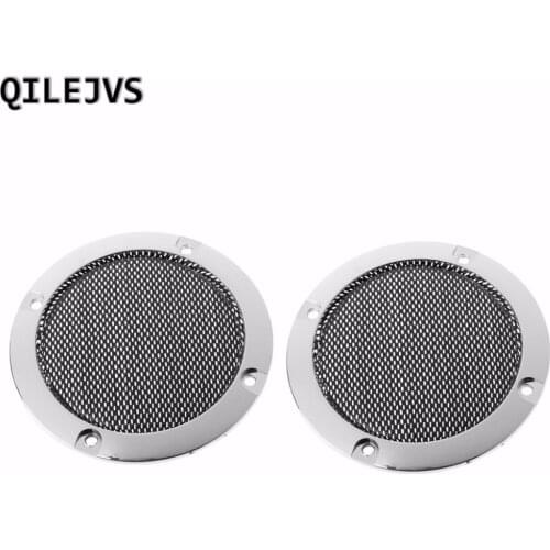 Gaijia QILEJVS 2 Pcs 3" inch Black Audio Speaker Cover Decorative Circle Metal Mesh Grille
