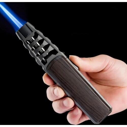 Outdoor Jet Torch Gas Lighter Turbo Windproof Kitchen BBQ Lighter Metal Butane Pen Spray Gun Cigar Pipe Lighter Gadgets For Men