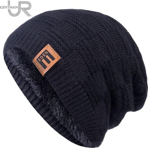 New Unisex Winter Hats For Men & Women Warm Ski Beanie Hat Cotton Stair Lattice EDEN Label Men Women Fur Lined Knitted Hat Cap