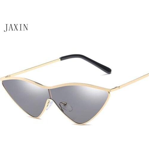 JAXIN Fashion cat eye sunglasses women metal frame coating brand designSun Glasses cute sexy retro glasses UV400oculos feminino