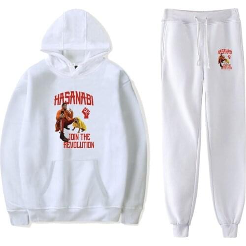 WAWNI Hasan Piker Hoodie 2 Piece Suit Winter Trend Clothes Set Casual Suit Harajuku Hoodies + Sweatpants Loose Two-piece Sets