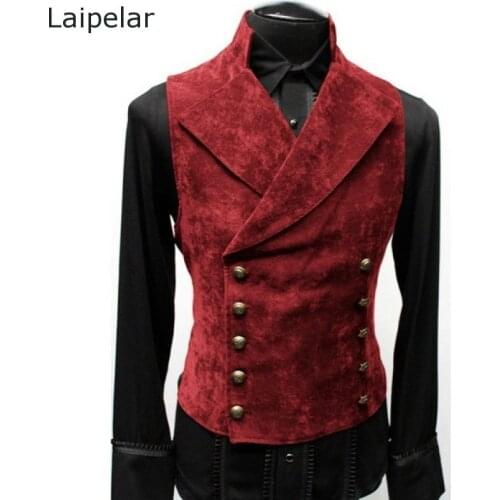 2020 Mens Autumn Retro Suede Vest Jacket Suit Stand-Up Collar Double-Breasted Jacket All-Match Vest