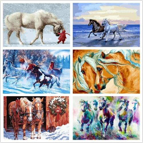 Horse canvas DIY Painting By Numbers Kit acrylic paint by numbers Wall Art Special gift Canvas Painting on canvas