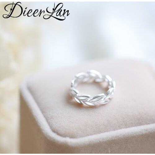 New Arrivals Pure 925 Sterling Silver Hollow Leaf Rings for Women Adjustable Size Ring Fashion sterling-silver-jewelry