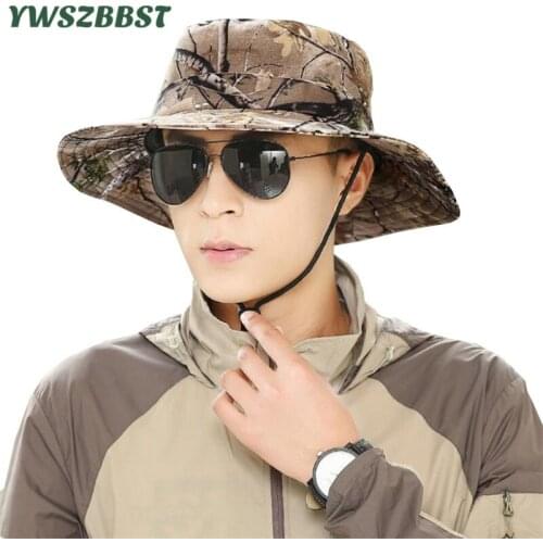 New Summer Women Sun Hats Outdoor Camouflage Sunscreen Cap Autumn Unisex Men Women Bucket Hat Fold-able Jungle Men Fisherman Hat