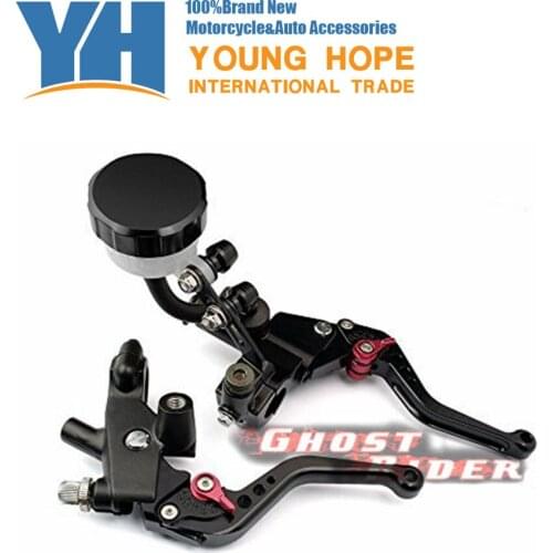Front CNC 1 pair of Black Universal Motor part 7/8"(22mm) Brake Clutch Master Cylinder Reservoir Levers Kit fits for Yamaha