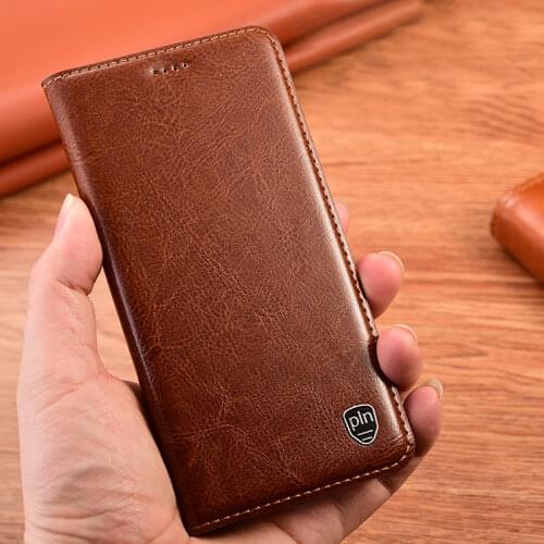 Luxury Crazy Horse Genuine Leather Case For Infinix Note 10 Pro Note10 NFC Smart HD 2021 Magnetic Flip Cover Phone Cases