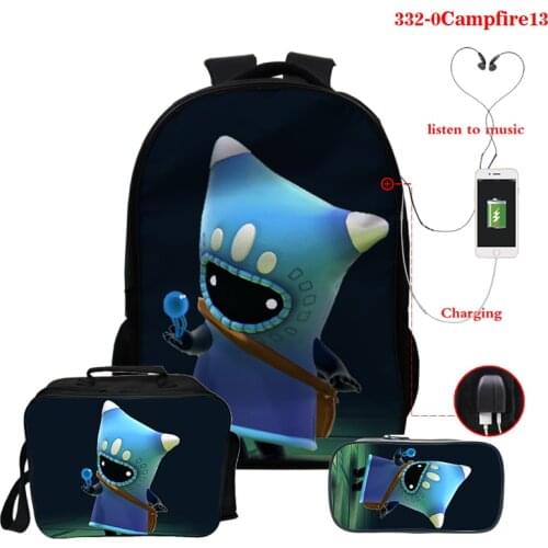 Teenager Boys Girls Backpacks The Last Campfire 3 Pcs Women Men Anime Cartoon Oxford Waterproof Streetwear Schoolbags Travel Bag