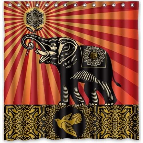 Vixm Elephant Modern Bath Curtains Shepard Fairey Graffiti Waterproof Fabric Shower Curtain for Bathroom With Hooks