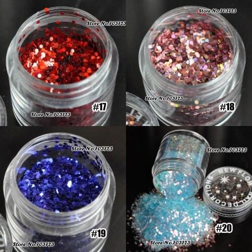 Types pretty sexy Leiguang Acrylic UV Nail Art Glitter Powder Dust Tips Decoration N17-N20