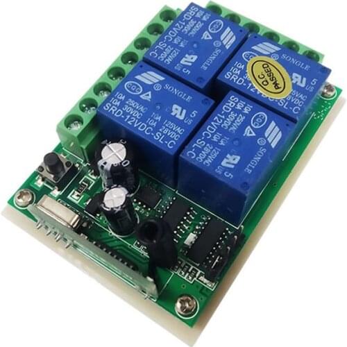 Universal Radio Remote Control Switch 4 Channel Relay Receiver Module And