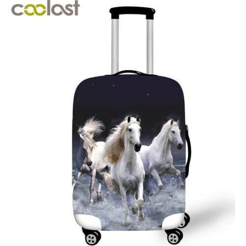 High Elastic Luggage Protective Cover Horse Print Travel Accessories For 18-32 Inch Suitcase Carrier Luggage Cover Baggage Set