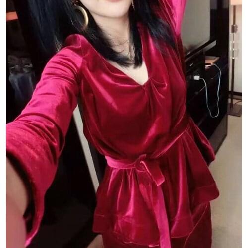 2 piece set women Suit female Velvet Suit Slim Female Velvet Blazer New Fashion Womens Casual Suit Coat Jacket Coat+pants set