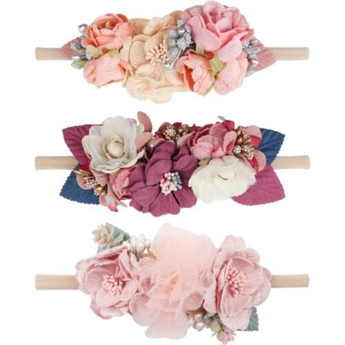 1PC European Baby Children Flower Elastic Hair Garland Headwear Photograph Travel Childrens series Hair Bands