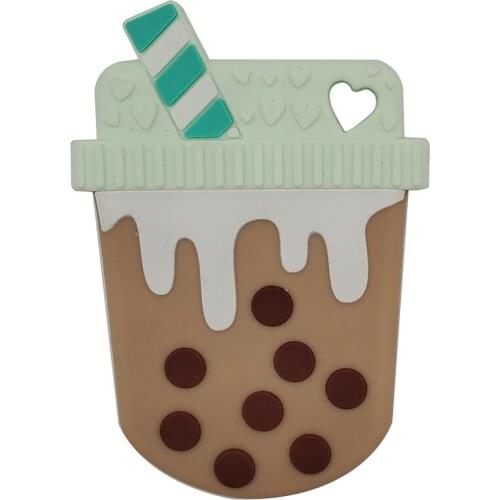 1PC Milk Tea Teethers Silicone BPA Free Toddler Toys For Teething Rodent Baby Gift Birth Pacifier Chain Baby Dental Care