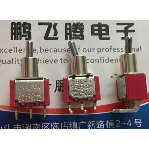 1PCS Taiwan Xinghan T80-T T8020-TNQ-H small toggle switch curved foot 3 foot gear horizontal rocker shaking head toggle switch