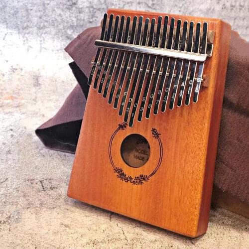 17 Keys Bull Kalimba Finger Piano Mahogany Thumb Piano Reed 17 Key Music Keyboard Mini Piano High-Quality Wooden African Calimba