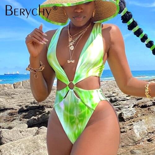 2021 Cut Out Ring Swimwear Women One Piece Swimsuit Female Bather Bathing Suit Swim Beach