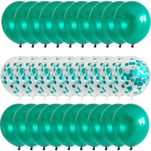 30pcs/lot Multi Confetti Balloons Teal Blue Helium Balls Boy Girl Happy Birthday Party Balloon Wedding Party Decoratoon Supplies