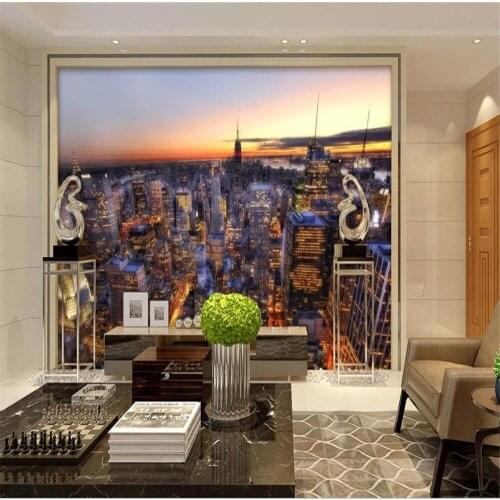 3d murals wallpaper for living room Beautiful city night 3d wallpapers tv background wall