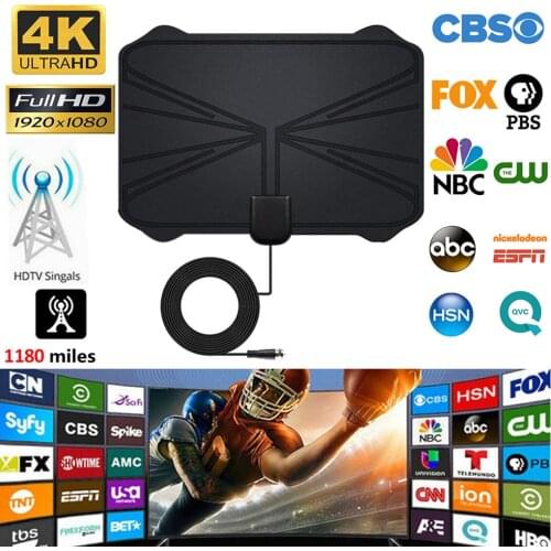 4K Digital HDTV Aerial Indoor Antenna Hdtv With Amplified 1180 Miles Range 1080P DVB-T2 TV Antenna For Channels Broadcast