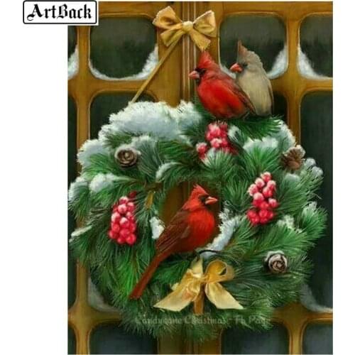 5d diy diamond painting christmas ring bird full square diamond embroidery new arrival diamond mosaic 3d wall sticker