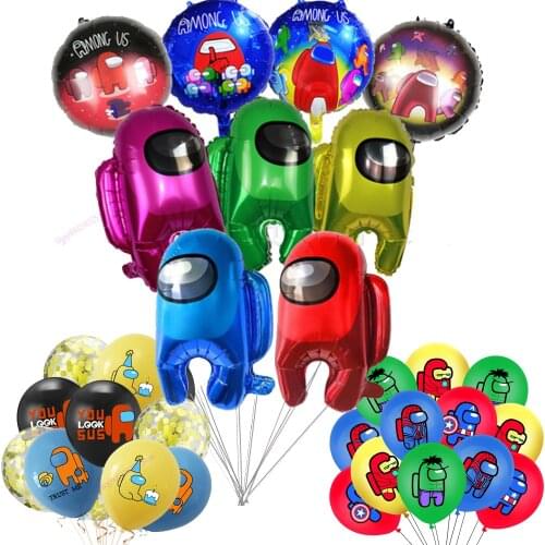 Large Size Cartoon Among of Us Foil Balloon Inflatable Helium Balloons Wedding Decoration Happy Amongus Birthday Party Supplies
