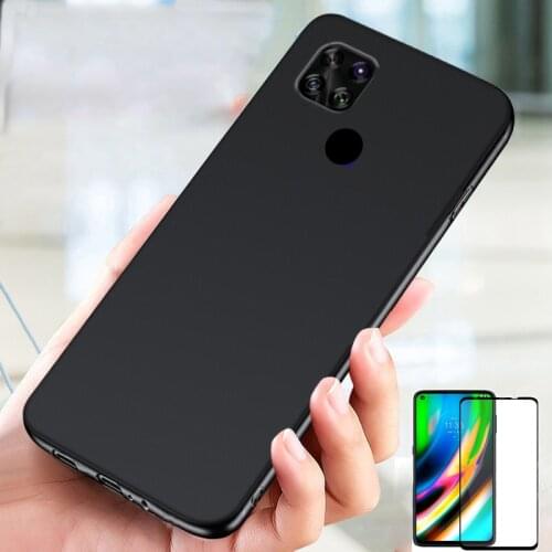 For Motorola G9 Power Case Matte Soft TPU Back Cover For Moto G9 Power G9 Plus G9 Play Screen Protector For Moto G9 Power Glass
